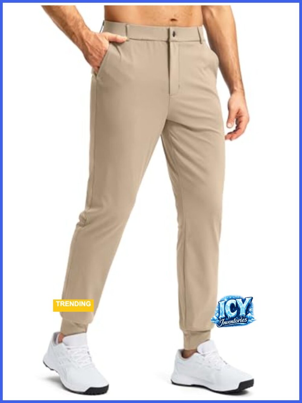 Stretch Golf Joggers with 3 Pockets Slim Fit Sweatpants Work Casual Pants